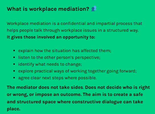 What is workplace mediation 
